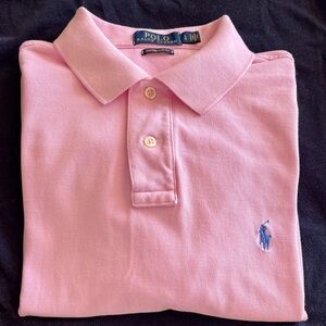 EUC men’s authentic Ralph Lauren polo classic pony size L custom slim fit pink